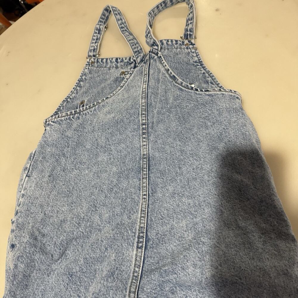 MNG Mango Women’s XS Light Washed Denim Overalls Bib Strap Casual Blue Jumpsuit - Picture 8 of 12